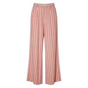 Aerie Pool To‎ Party Striped Wide Leg Linen Blend Pants XS NWT Pink White